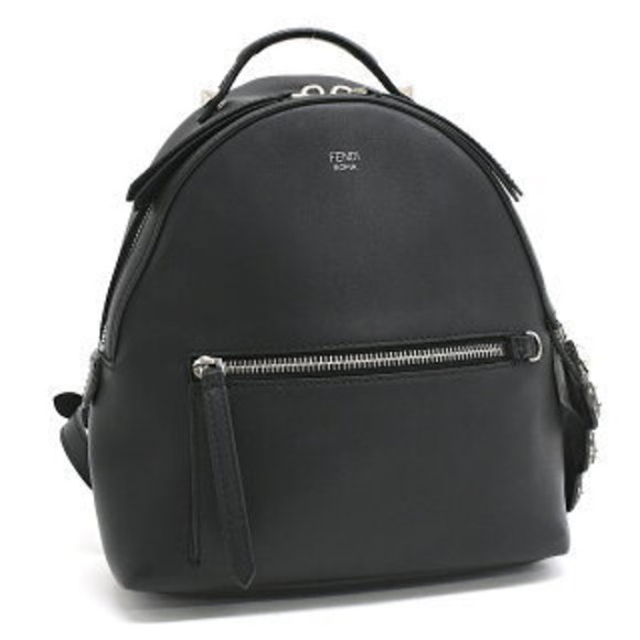 FENDI Faye Backpack Black Leather Beads - Picture 1 of 8